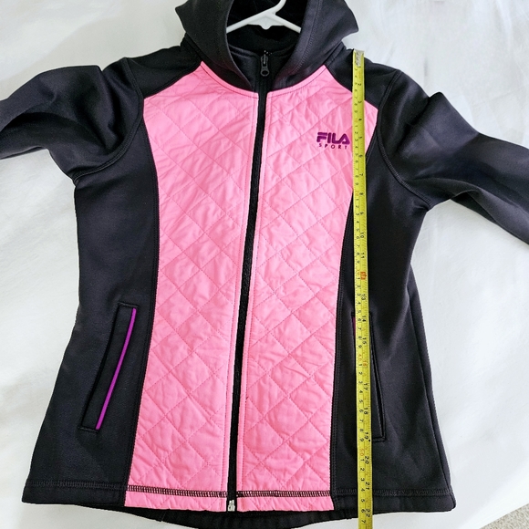 FILA SPORT Girls Full Zip Hooded Jacket Pink/Black - Picture 8 of 8